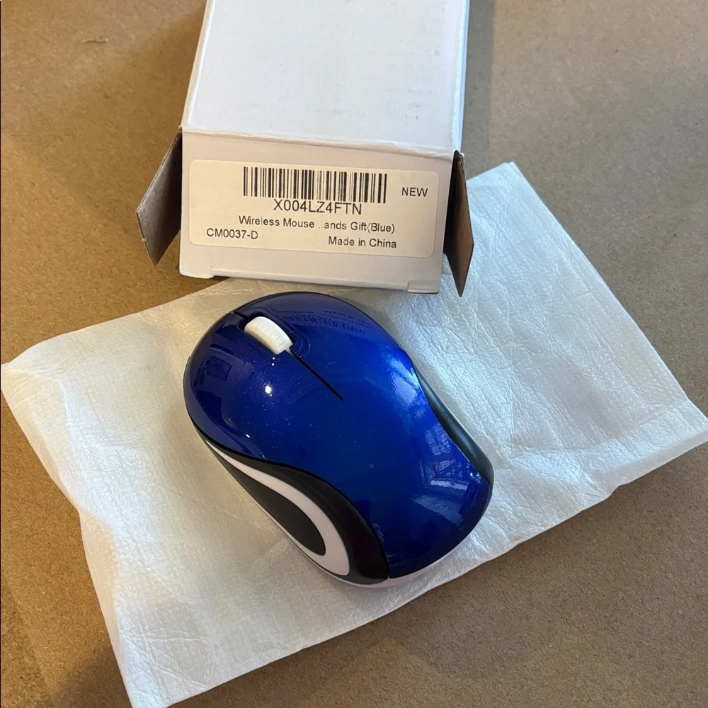 Brand New Wireless Blue Compact Optical Mouse - Ergonomic Portable Design